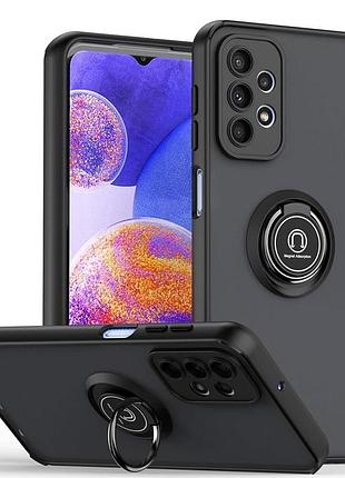 Чохол fiji colorframe для samsung galaxy a23 (a235 / a236) матовий бампер з кільцем підставкою black