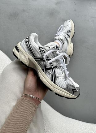 Білі кросівки унісекс asics gel 1130 white silver black х асікс 39