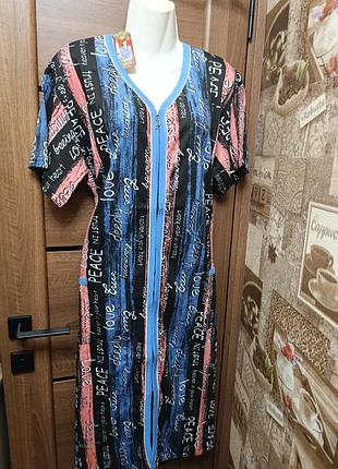 Жіночий котоновий халат. узбекистан. розмір xl-3xl