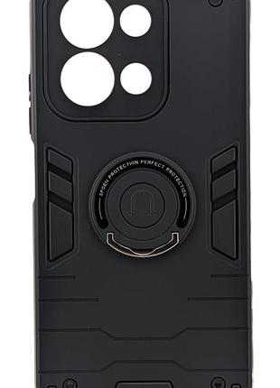Противоударный чехол spgen ring для poco c85 4g eu (european version код модели 25078pc3ee) бампер с подставкой черный