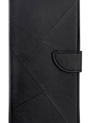 Чехол книжка business leather claps для poco c65 на магните с подставкой черный