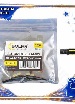 Dm автолампа solar led спецификация 2.2 t10 12v 10smd белая для замены штатного освещения в автомобиле spe|lz