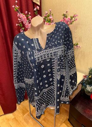 Легкая блуза свободного кроя в стиле бохо 3xl
