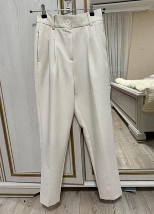 Молочні білі штани dilvin xs класичні костюмні zara hm mango massimo dutti ivina брюки marsego