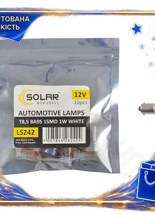 Dm автолампа solar led специфікація 2.2 12v ba9s 1w біла для заміни освітлення в авто світлодіодна 10ш spe|lz