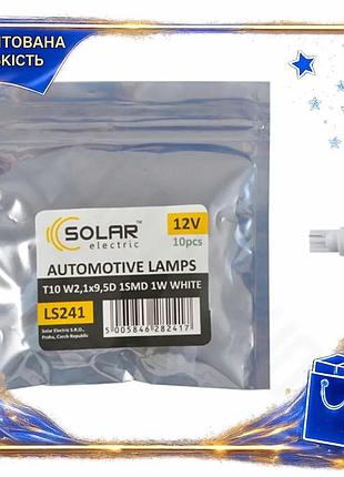 Dm автолампа solar led спецификация 2.2 12v t10 1w белая для замены освещения в авто светодиодная 10шт spe|lz