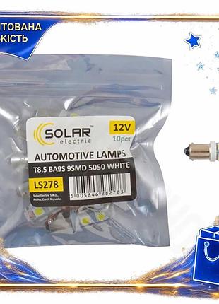Dm автолампа solar led специфікація 2.2 12v ba9s 9smd 5050 біла для заміни освітлення в авто світлодіо spe|lz