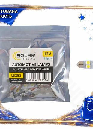 Dm автолампа led solar специфікація 2.2 12v sv8.5 t11x39 біла для авто освітлення світлодіодні 10шт spe|lz