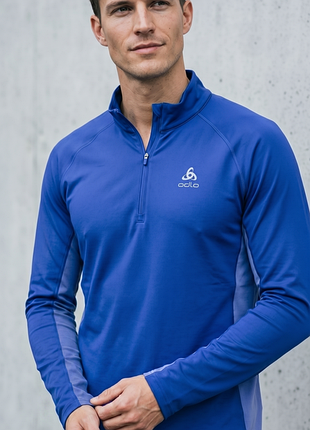 Спортивна кофта лонгслів чоловіча odlo 1/2 zip