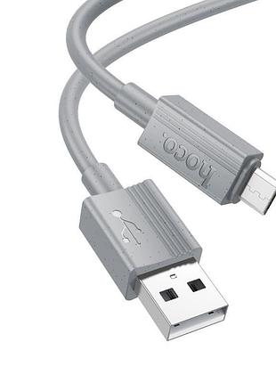 Кабель hoco micro usb favor charging data cable x107 1м сірий