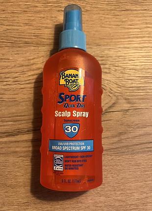 Солнцезащитный спрей для кожи головы banana boat sport quik dri spf 30, 177 мл