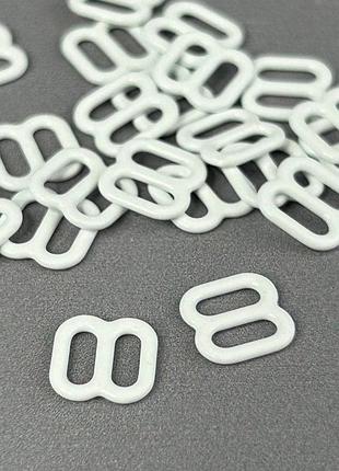 10 шт. - белый 0,6 см регулятор (металл) для бретелей бюстгальтера (восьмерка)