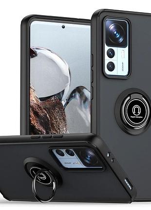 Чохол fiji colorframe для xiaomi redmi k50 ultra матовий бампер з кільцем підставкою black