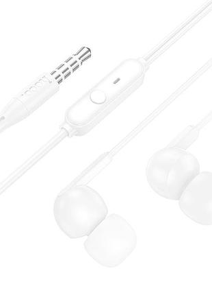 Наушники с микрофоном hoco m124 1.2м 3.5мм белый