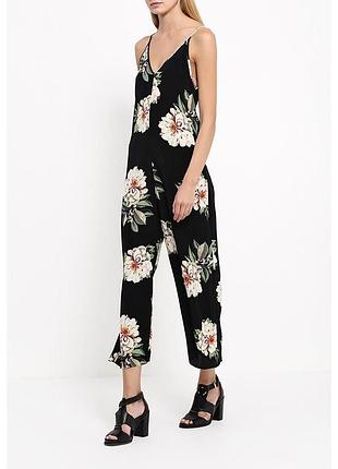 Квітковий комбінезон кюлоти topshop з відкритою спиною (розмір eur 40)