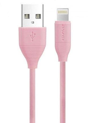Кабель lightning awei cl-93 для iphone 1m rose