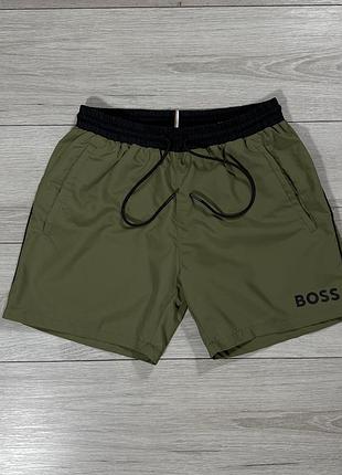 Новые хаки пляжные шорты хуго босс hugo boss beach khaki, xs (седает s), оригинал