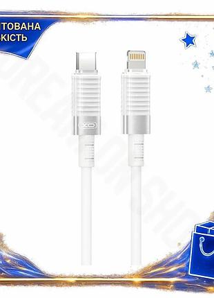 Dm кабель для заряджання специфікація 2.2 та передачі даних type-c to lightning 1м білий xo силіконови spe|lz