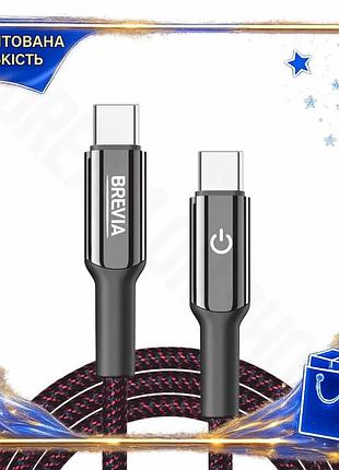 Dm кабель brevia type-c специфікація 2.2 to type-c 60w 1,2м чорний зарядний кабель для смартфонів та п spe|lz