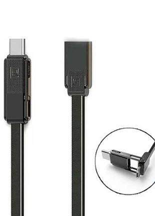 Кабель remax combo micro usb+lightning+type-c gplex rc-070th black