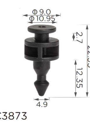 Кліпси c3873 кріплення заднього ліхтаря vw mercedes (2e0945230, a0008208164) (уп.100шт)