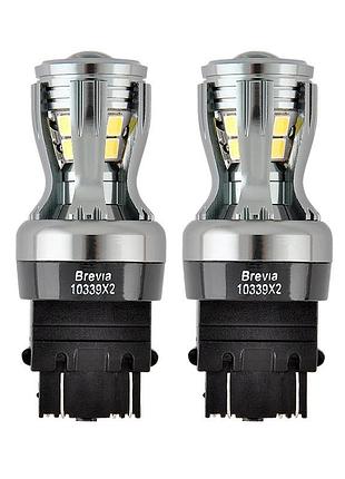 Світлодіод 12/24v p27/7(3157) білий p27/7w 14x2835smd 350lm 6000k "brevia" canbus №10339 (2шт)