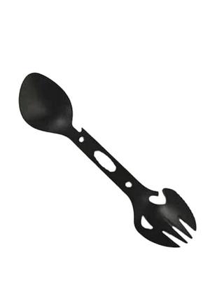 Ложка-вилка для кемпінгу stenson whw20582-46, 18 см, складна