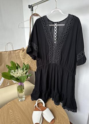 Женская пляжная туника rayon (шелк) с кружевом 🌹❤️