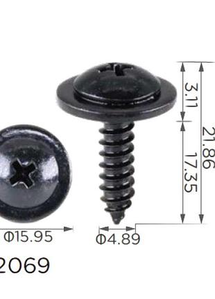Саморіз h2069 з шайбою honda,volkswagen (90101s0a000,90114se0000,n90775001)( уп. 100 шт.)