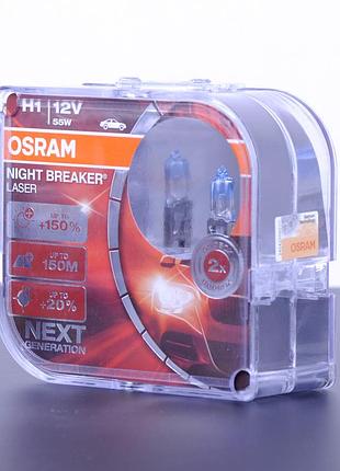 Лампа 12v h1 55w +150% night laser "osram" (64150 nl-box) (box-2шт) акція