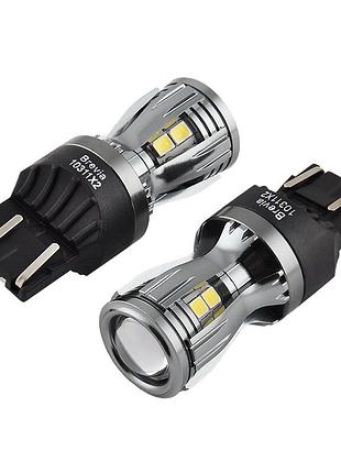Світлодіод 12/24v t20/5 білий w21/5w 14x2835smd 350lm 6000k "brevia" canbus №10311 (2шт)