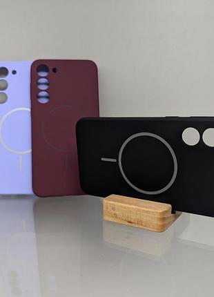 Samsung galaxy s23 plus magsafe противоударный чехол софт тач чехол черный