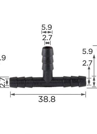 З’єднувач c0406 для трубок трійник d5.8мм oem 22215 ( уп. 100 шт.)