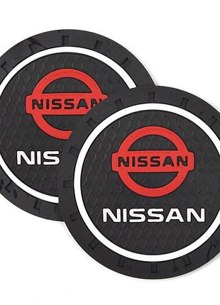 Килимки в підстаканник антиковзаючі nissan 7см 2шт