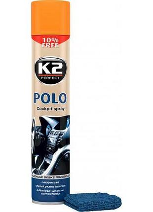 Поліроль торпеди спрей 750ml "k2" polo peach (персик) k4070 (12шт/ящ)