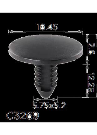 Кліпси c3269 обшивки салону,даху,капоту bmw,citroen,peugeot(52208133466, 52-20-8-133-466) (уп.100 шт