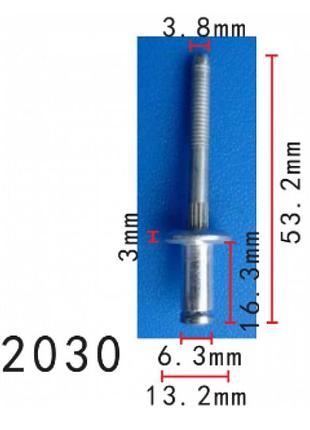 Заклепки h2030 металева gm,chrysler,ford (9436175,6031115,385189s100) ( уп. 100 шт.)
