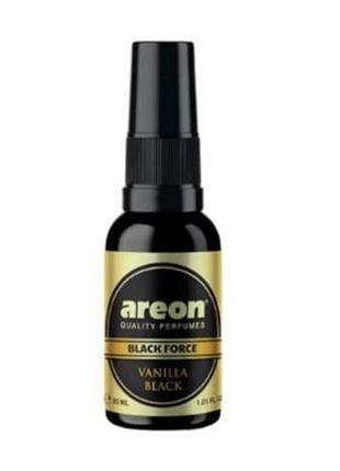 Освіжувач спрей 30ml - "areon"- perfume premium - black force - vanilla black (чорна ваніль) скло1:2