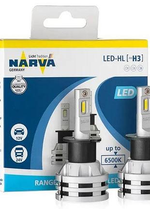 Лампа led h3 радіатор+кулер 38w/3400lm/6000k ip67/12-24v "narva" range power advanced 181828100