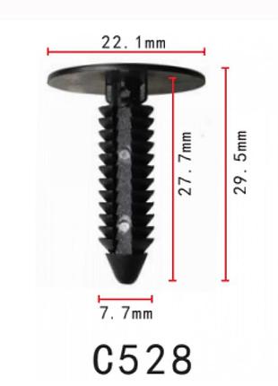 Кліпси c0528 кріплення обшивки gm, chrysler, dodge, ford, audi, vw, jeep, seat, skoda (уп.100шт)