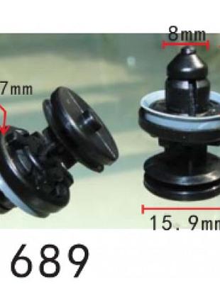 Кліпси c1689 обшивка дверей, молдинг ford (w709004s300, 1257376, 1257374, 15688)( уп. 100 шт)