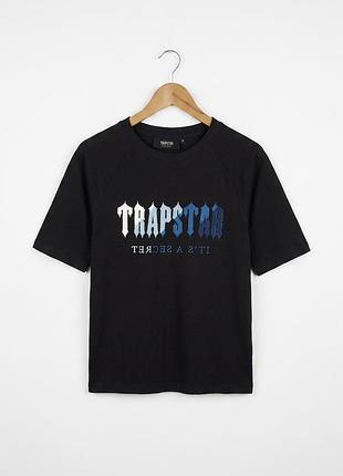 Trapstar london it's a secret big logo vintage skate y2k mens tee size s black чоловіча футболка розмір с мужская футболка размер с