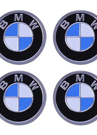 Наклейка на ковпаки bmw (60мм) чорна (4шт)