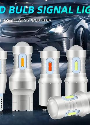 Світлодіод 12v т25 білий csp 1860 4smd з лінзою алюмінієва №163