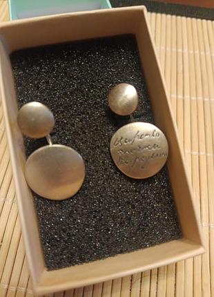 Серьги серебряные асимметричные