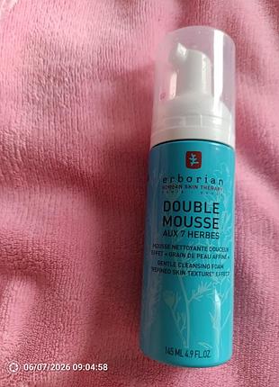 Очищающая пенка для лица 7 трав erborian double mousse cleanser aux 7 herbes 145 мл
