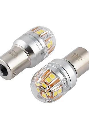 Світлодіод 12/24v t25 білий p21w 15x2835smd 330lm 6000k "brevia" canbus №10201 (2шт)
