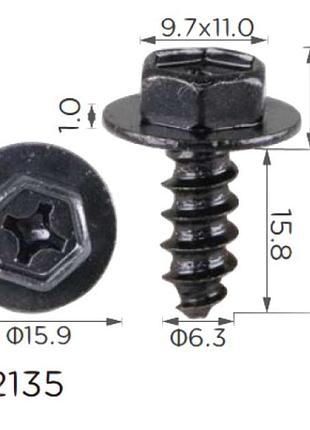 Гвинт h2135 з шайбою toyota (90159c0036,9015960431,90159w0007) ( уп. 100 шт.)