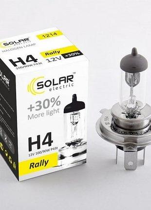 Лампа 12v h4 100/90w + 30% starlight "solar" (1шт) (1214) (10шт/уп)