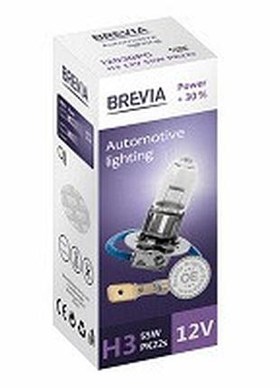 Лампа 12v h3 55w + 30% "brevia"(12030pc) (1шт/уп.)